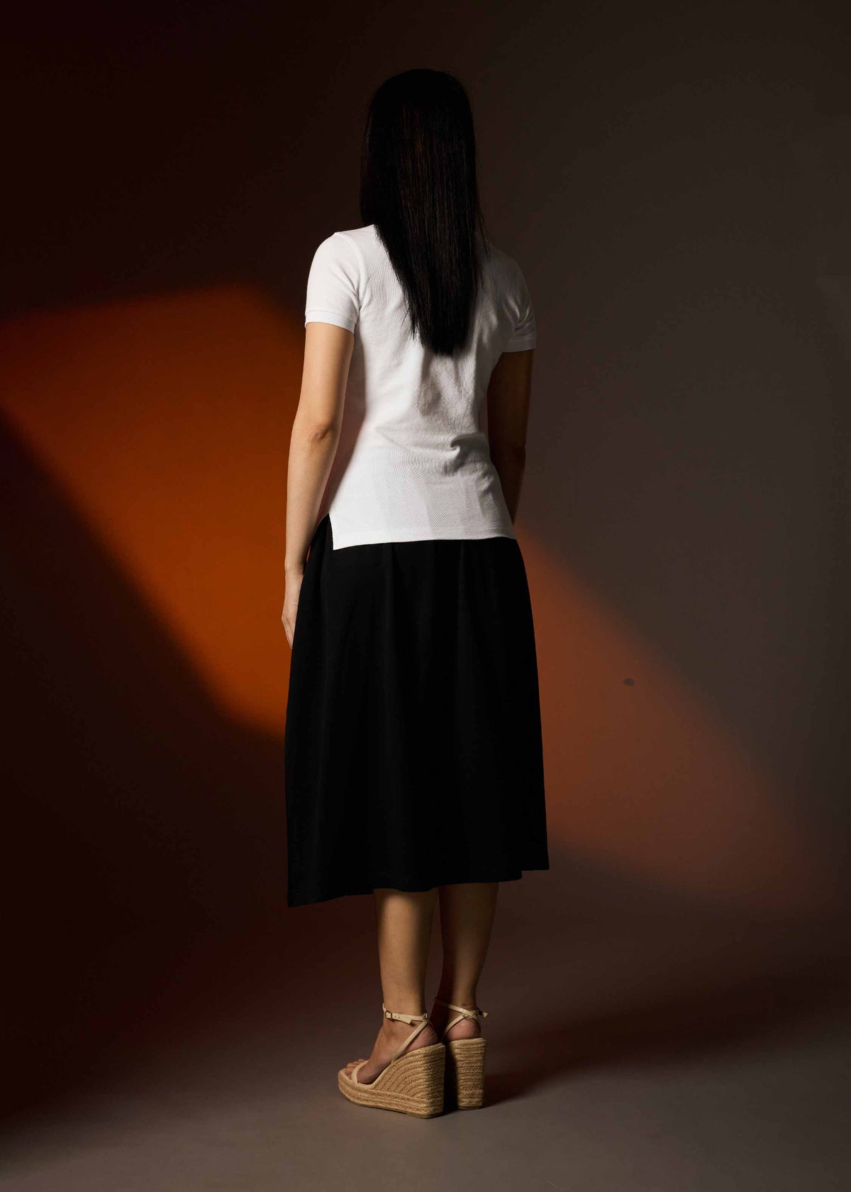 WHITE WOMEN TAPERED FIT POLO SHIRT WITH EMBROIDERY