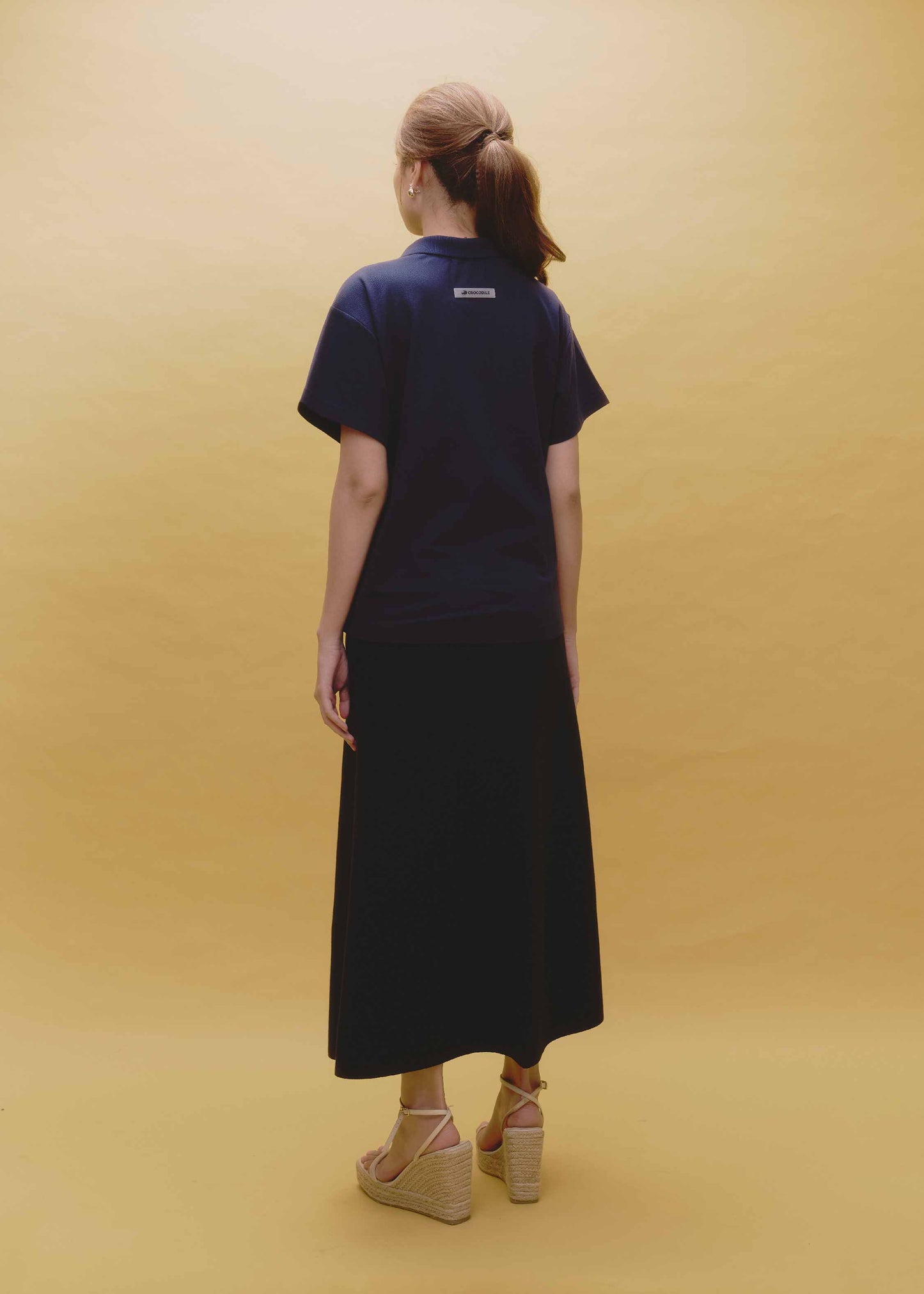 NAVY OVERSIZED WOMEN POLO WITH EMBROIDERY