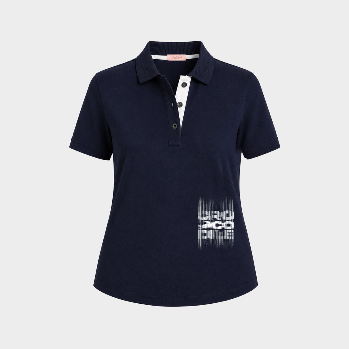 NAVY OVERSIZED WOMEN POLO WITH EMBROIDERY