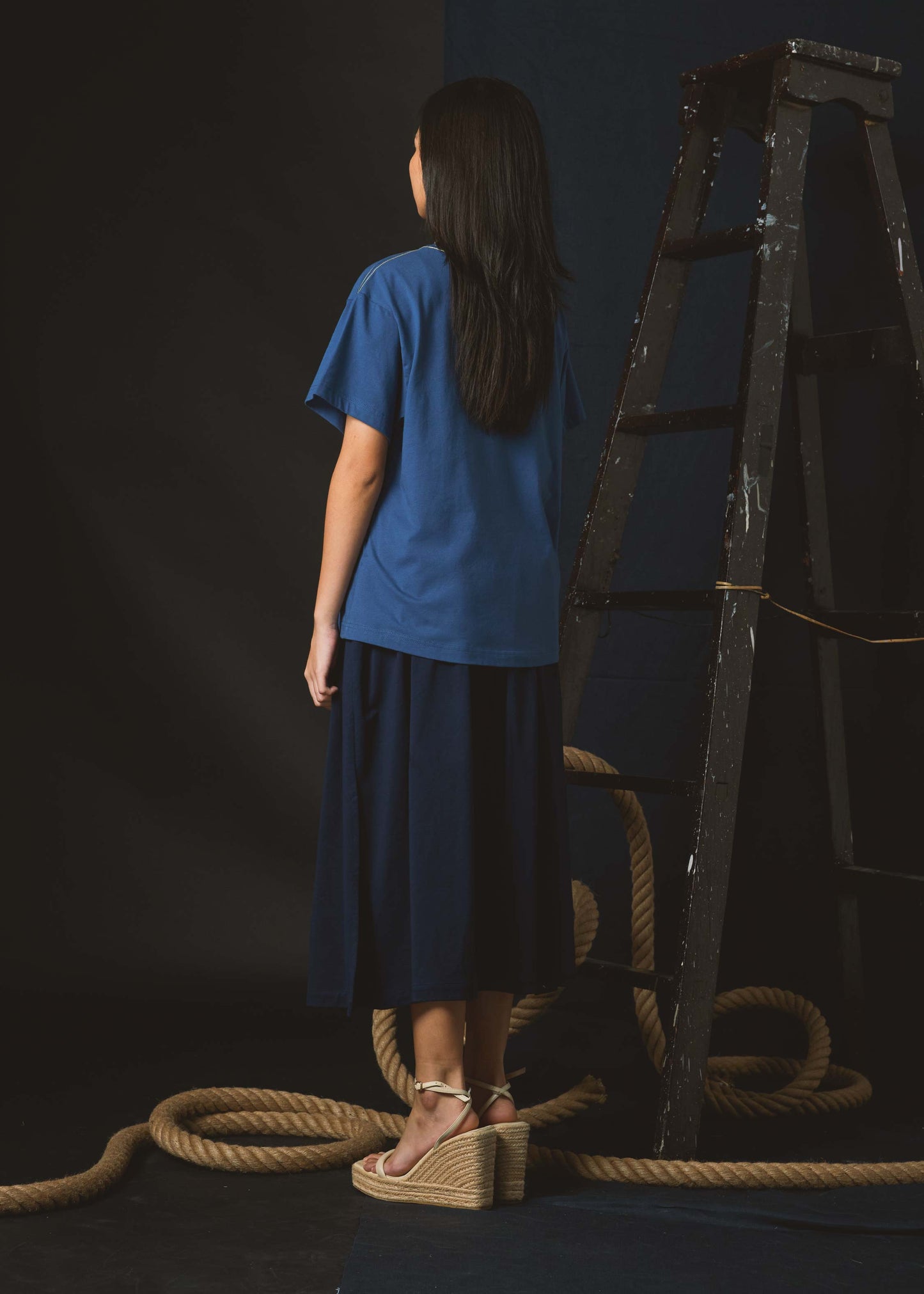 NAVAL ACADEMY BLUE WOMAN OVERSIZED CREW NECK