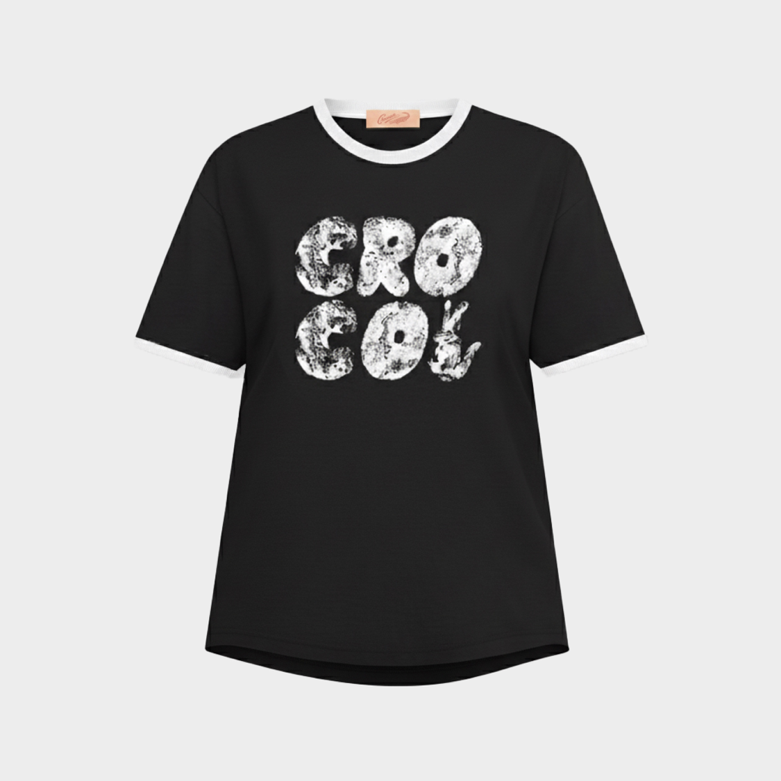 BLACK OVERSIZED FIT CREW NECK SHORT SLEEVE T-SHIRT WITH GRAPHIC PRINT