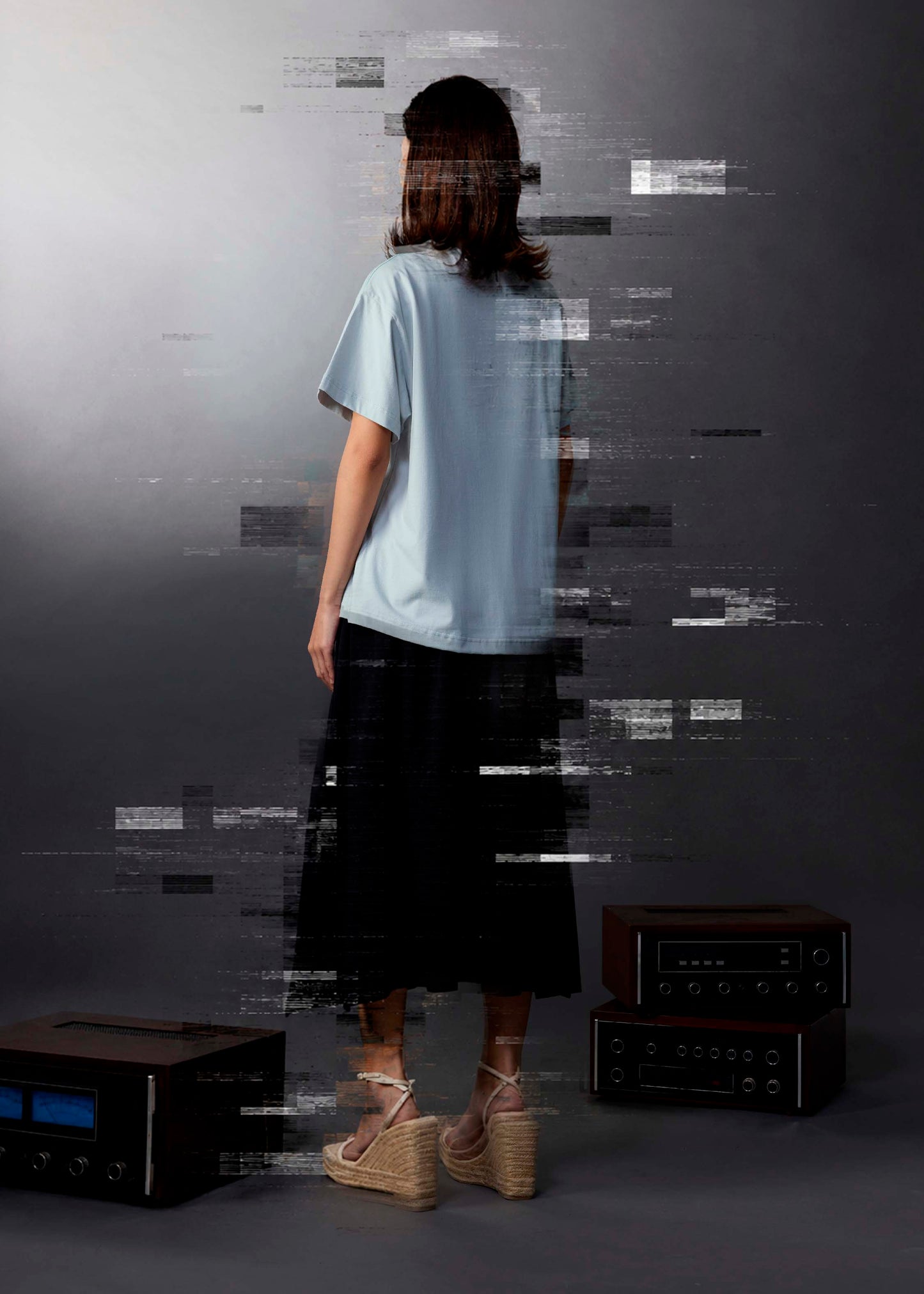 GREY OVERSIZED FIT CREW NECK SHORT SLEEVE T-SHIRT WITH GRAPHIC PRINT