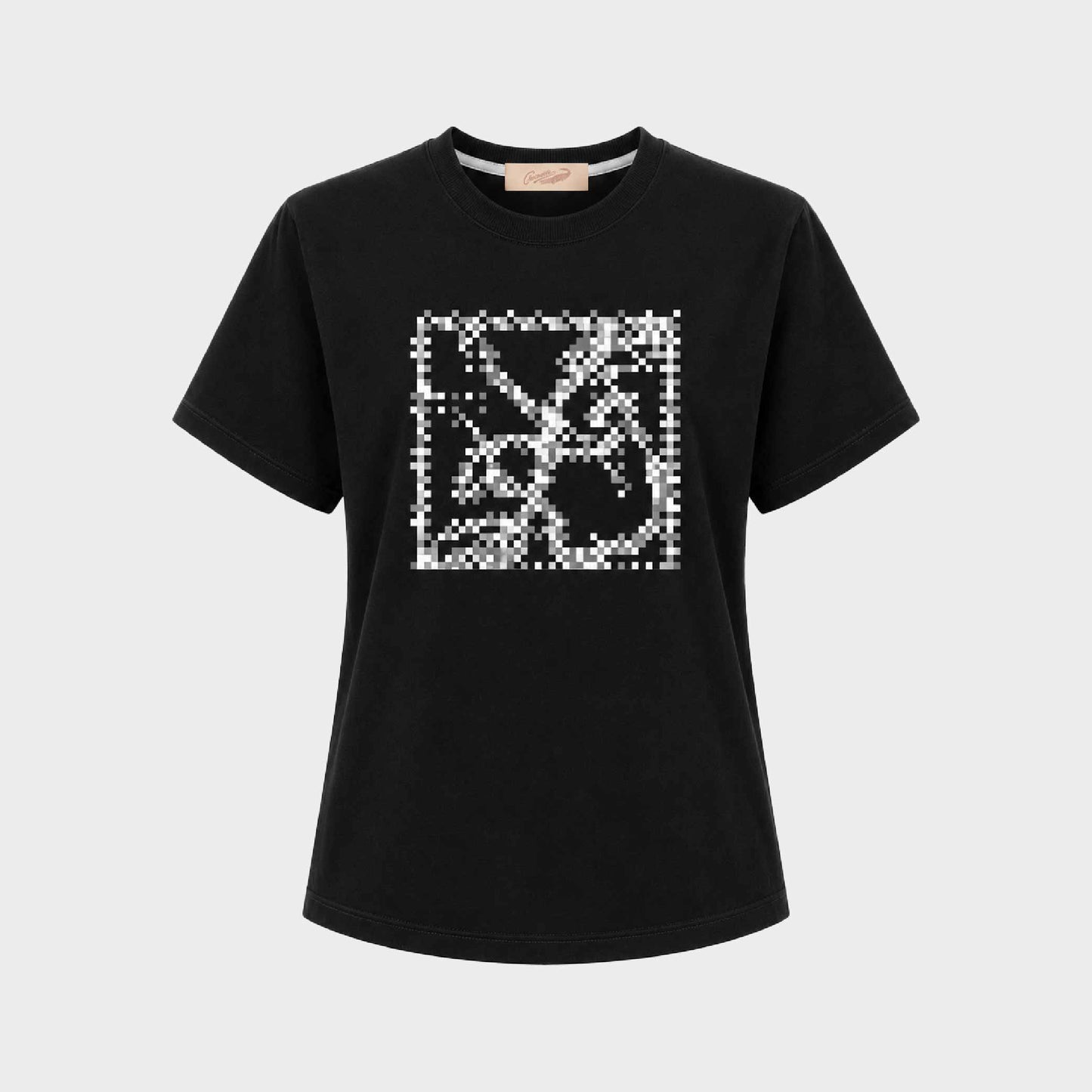 BLACK OVERSIZED FIT CREW NECK SHORT SLEEVE T-SHIRT WITH GRAPHIC PRINT