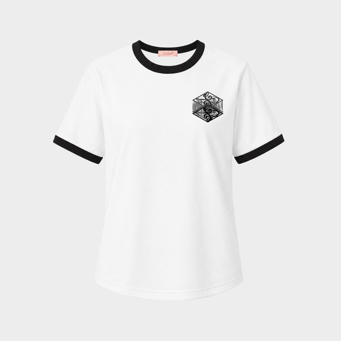 WHITE OVERSIZED FIT CREW NECK SHORT SLEEVE T-SHIRT WITH GRAPHIC PRINT