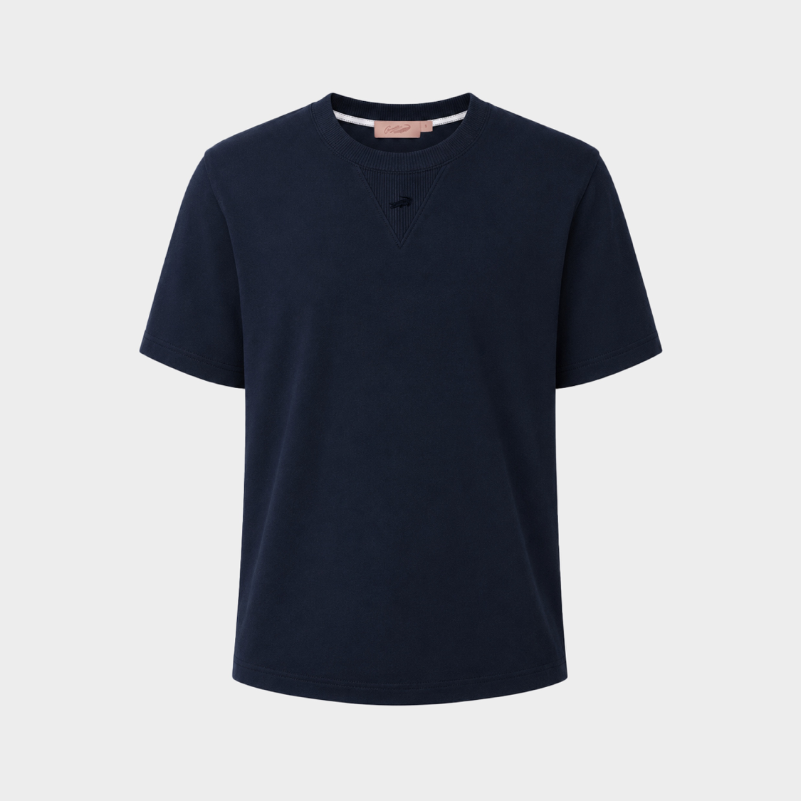 NAVY OVERSIZED FIT CREW NECK SHORT SLEEVE T-SHIRT WITH EMBROIDERY