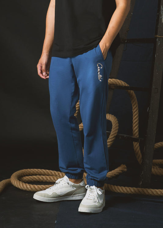 NAVAL ACADEMY BLUE JOGGERS WITH EMBROIDERY