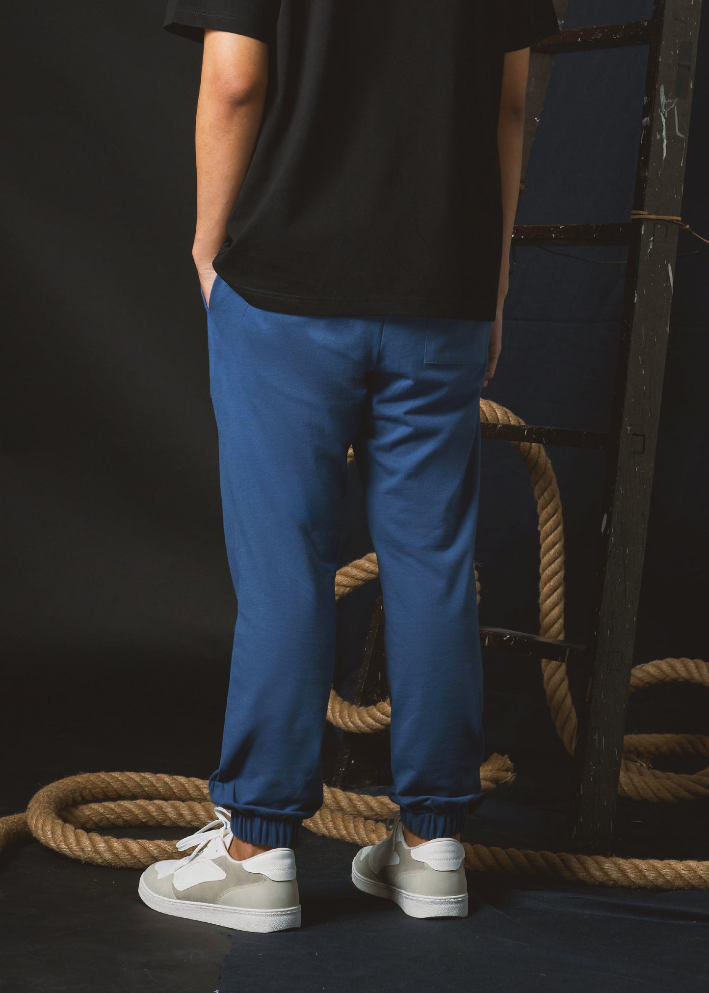NAVAL ACADEMY BLUE JOGGERS WITH EMBROIDERY
