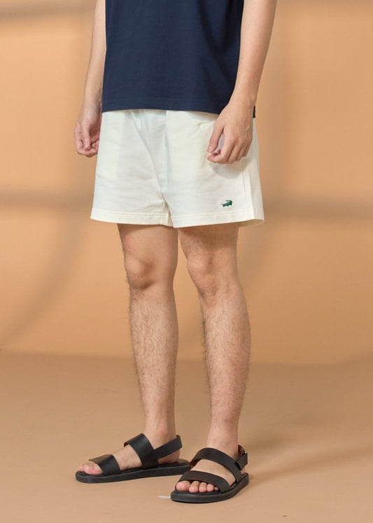 UNBLEACHED COTTON TRACKSHORT