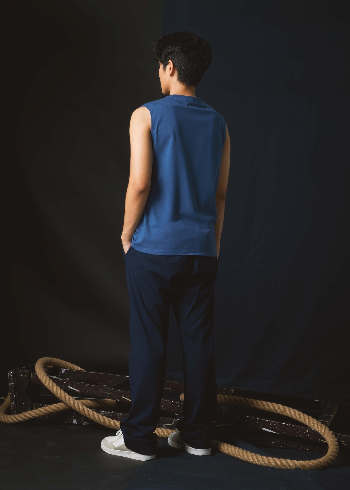 NAVAL ACADEMY BLUE CUSTOM FIT SLEEVELESS TANK