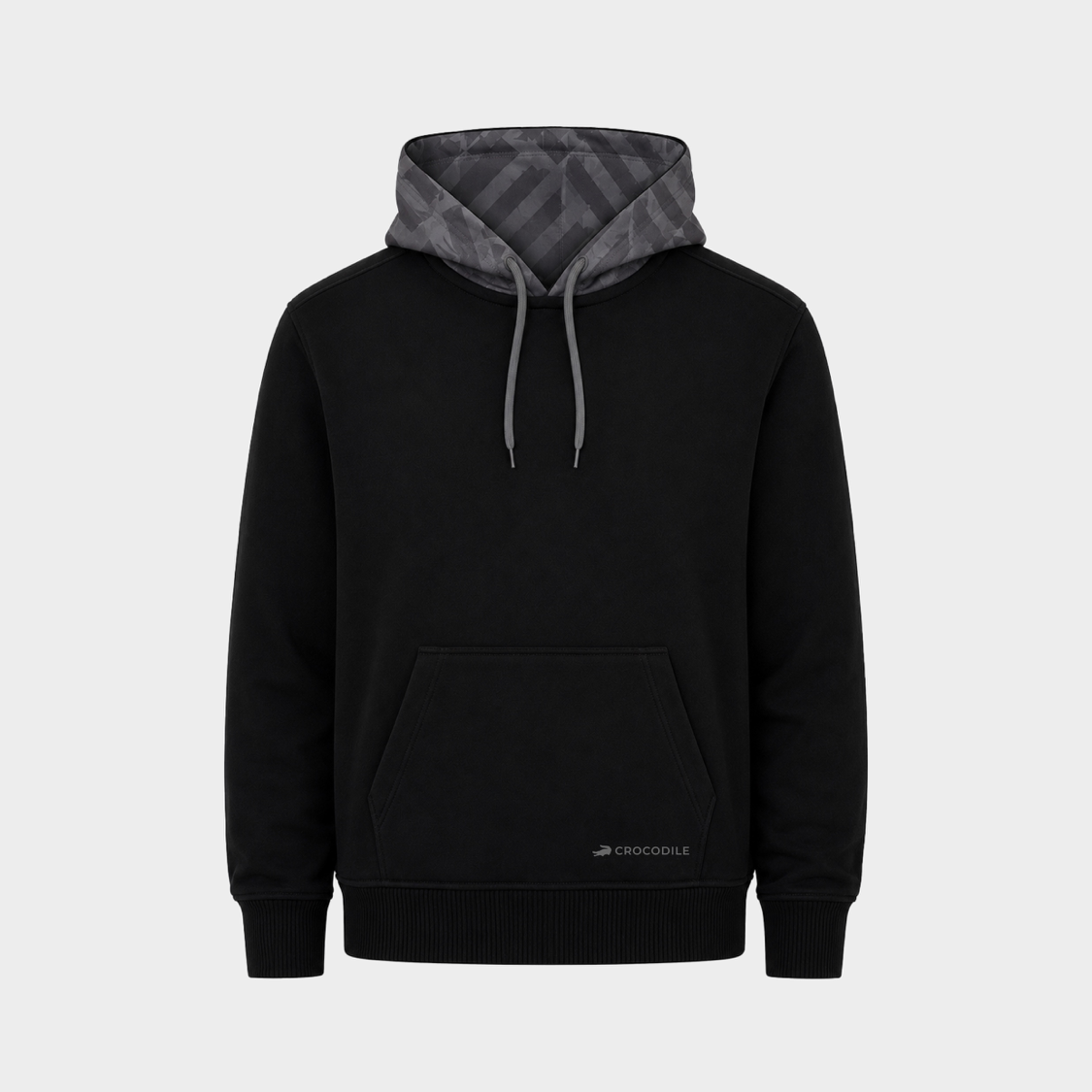 BLACK CUSTOM FIT HOODIES WITH PRINTED HOOD