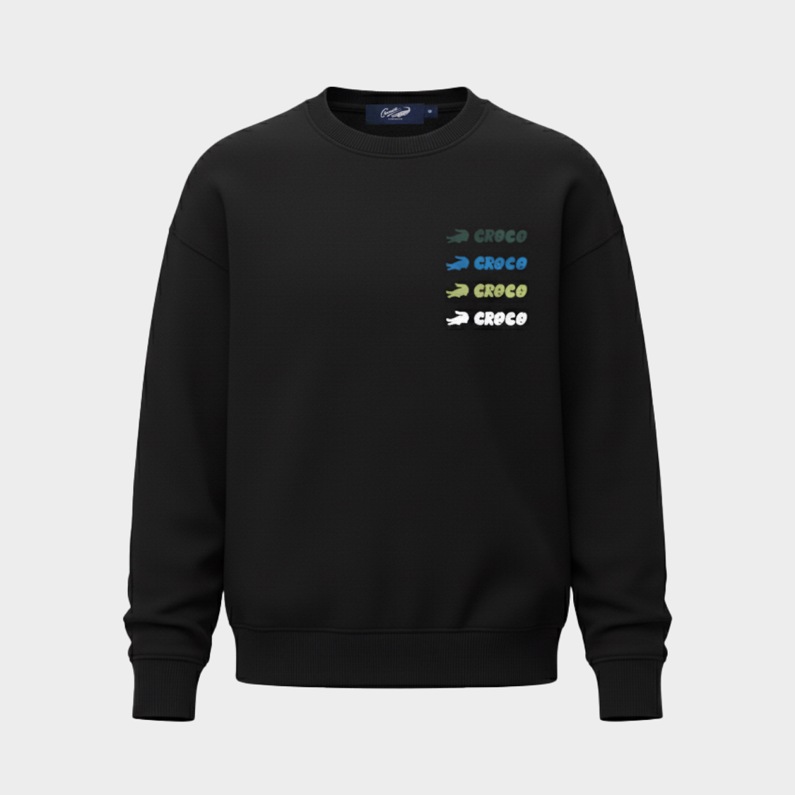 BLACK CUSTOM FIT SWEATERS WITH GRAPHIC PRINT