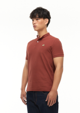 Load image into Gallery viewer, NUTSHELL BROWN CUSTOM FIT MANDARIN COLLAR POLO SHIRT
