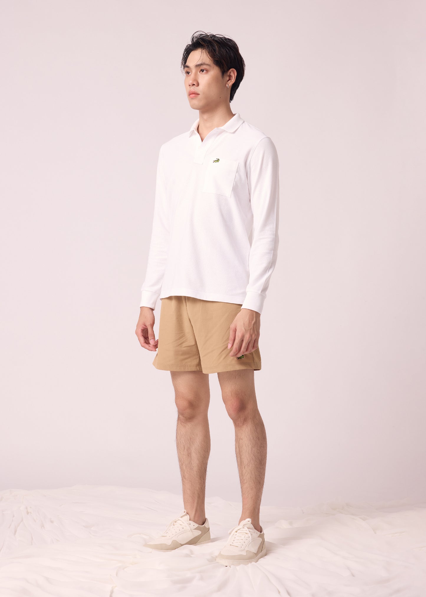 CLOUD DANCER CUSTOM FIT LONG SLEEVE POLO SHIRT