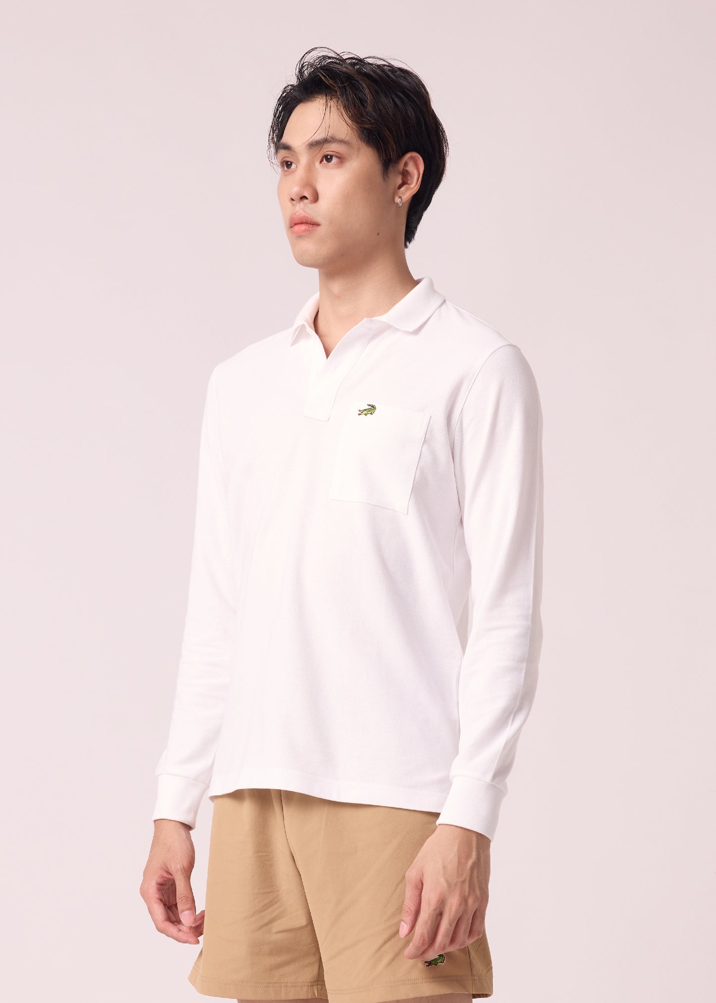 CLOUD DANCER CUSTOM FIT LONG SLEEVE POLO SHIRT