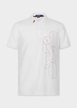 Load image into Gallery viewer, WHITE CUSTOM FIT POLO SHIRT WITH NUTSHELL BROWN EMBROIDERY
