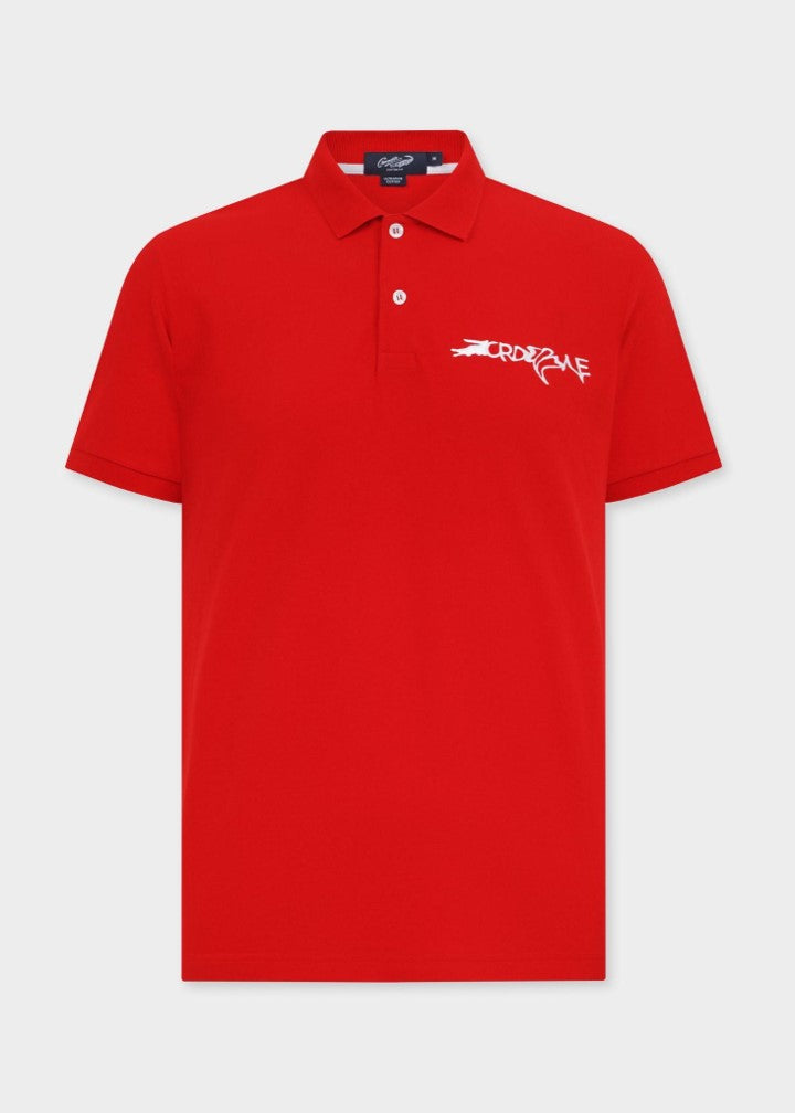 CHERRY TOMATO CUSTOM FIT POLO SHIRT WITH EMBROIDERY