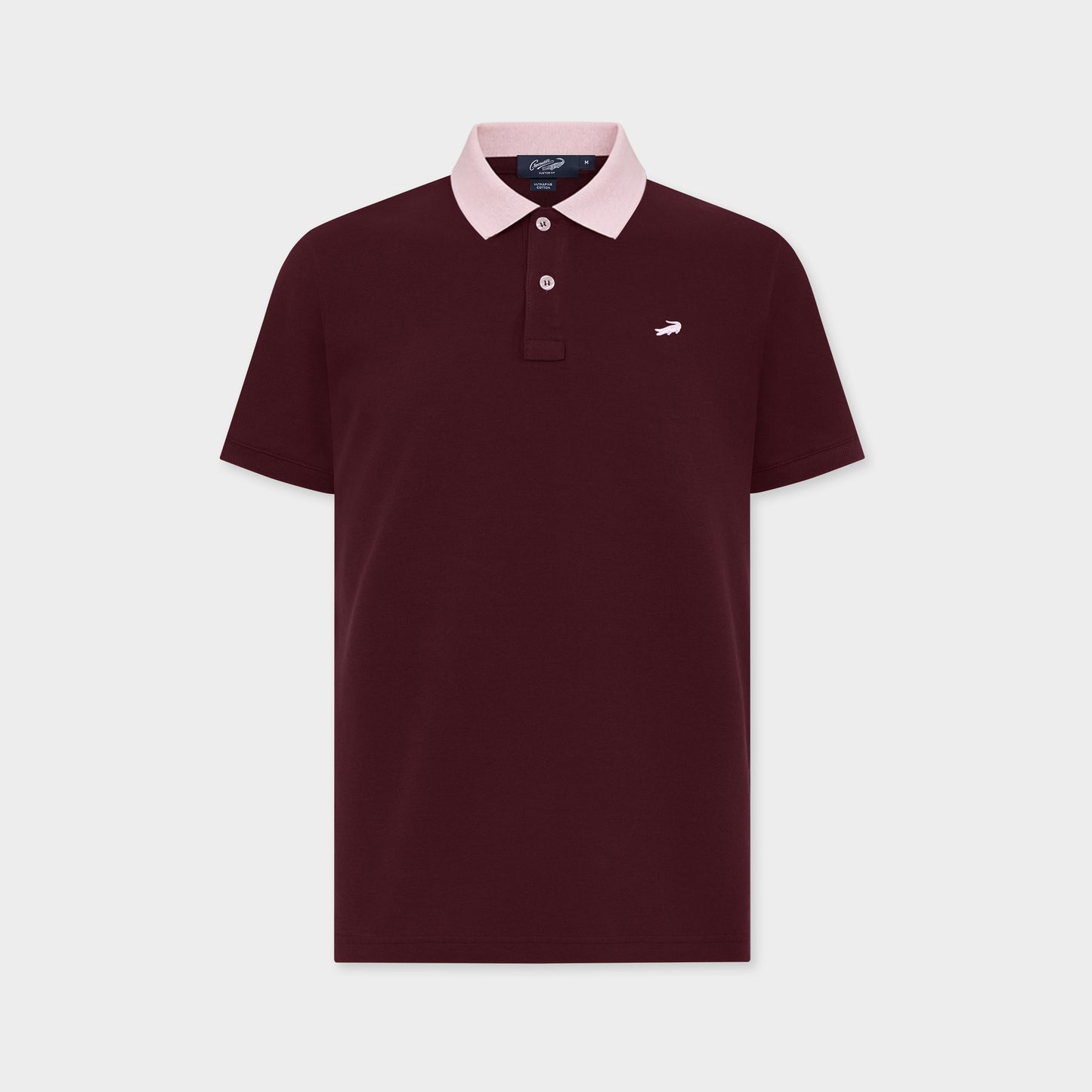 WINSOR WIND PURPLE CUSTOM FIT POLO SHIRT WITH PINK COLLAR