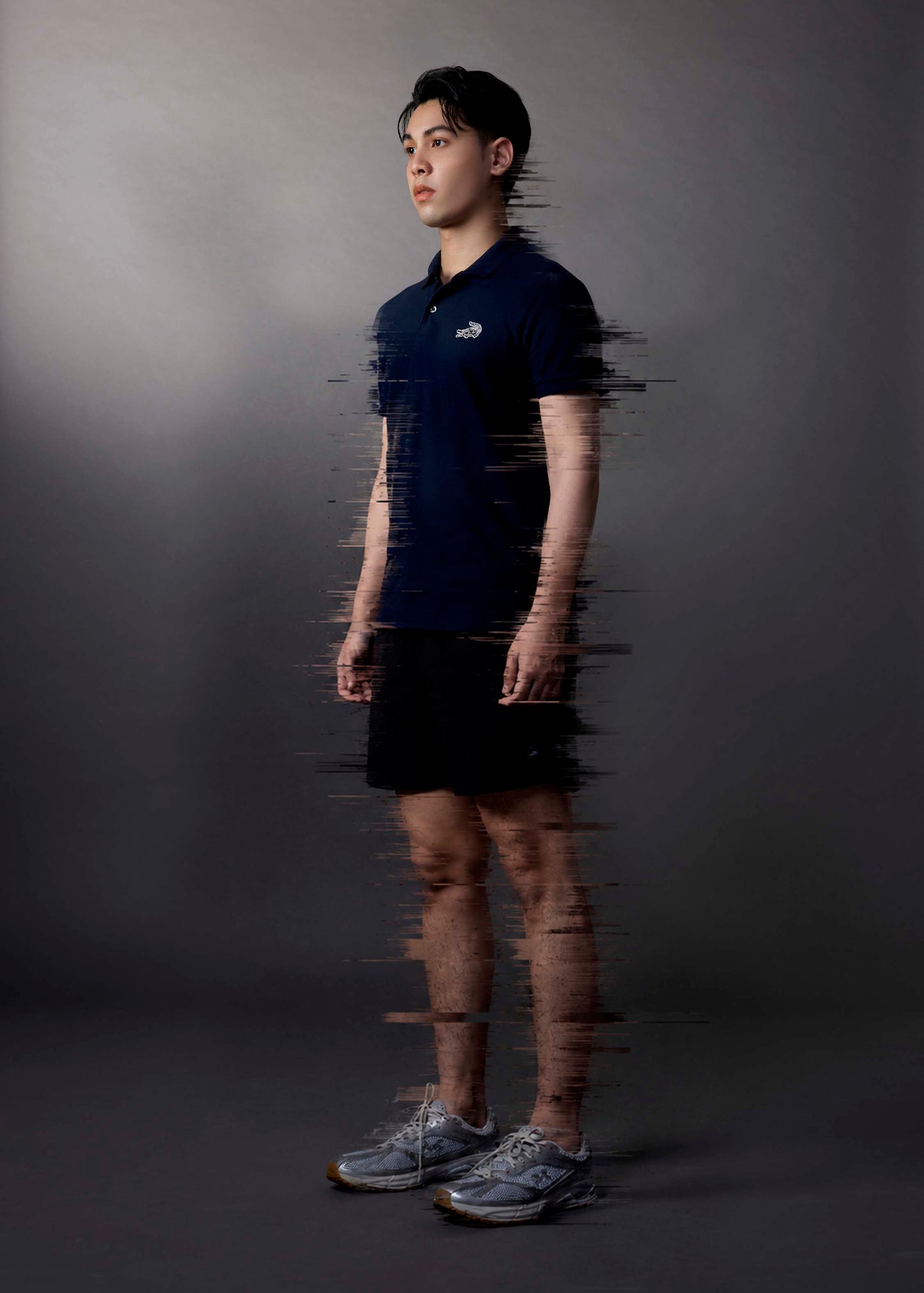 NAVY CUSTOM FIT POLO SHIRT WITH EMBROIDERY
