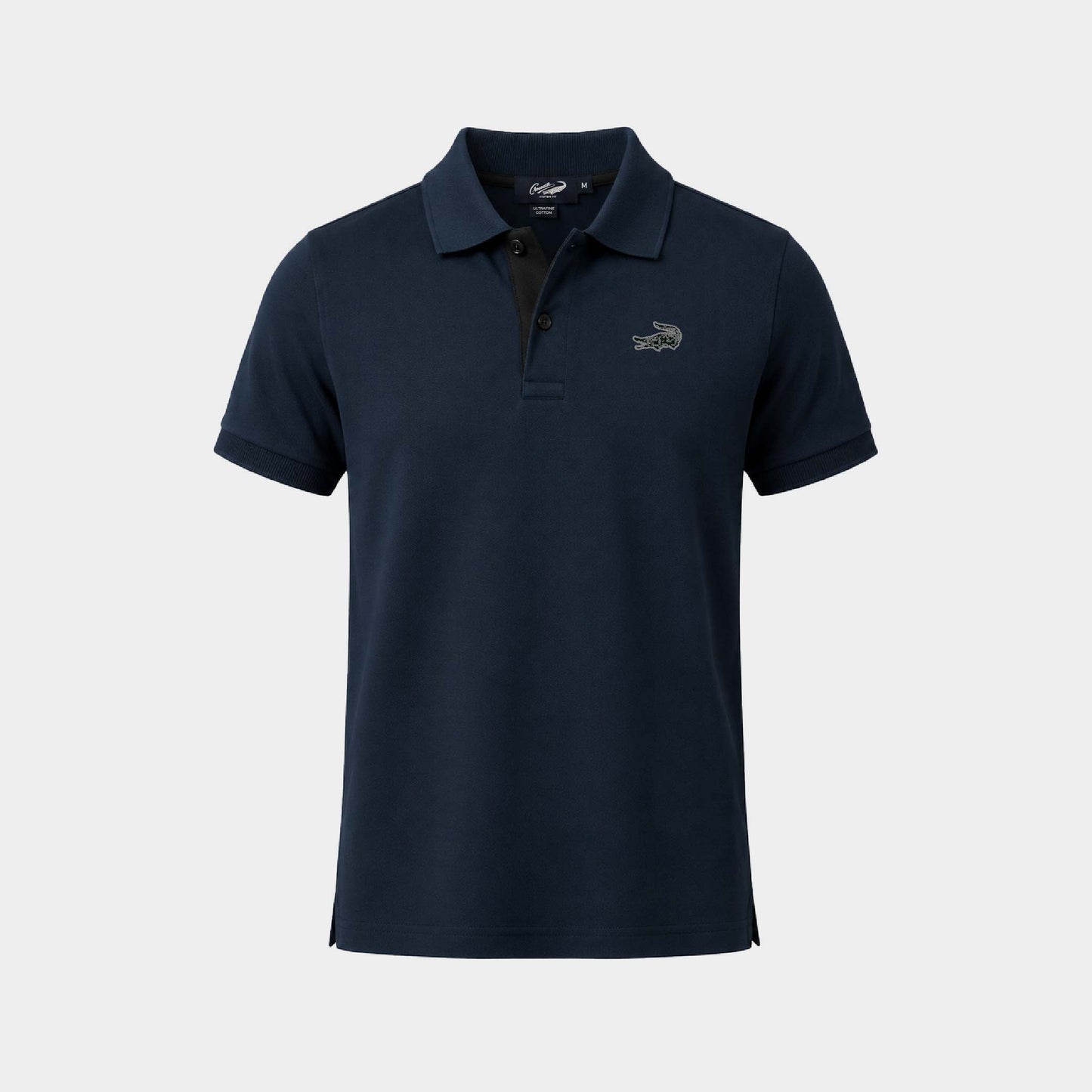 NAVY CUSTOM FIT POLO SHIRT WITH EMBROIDERY