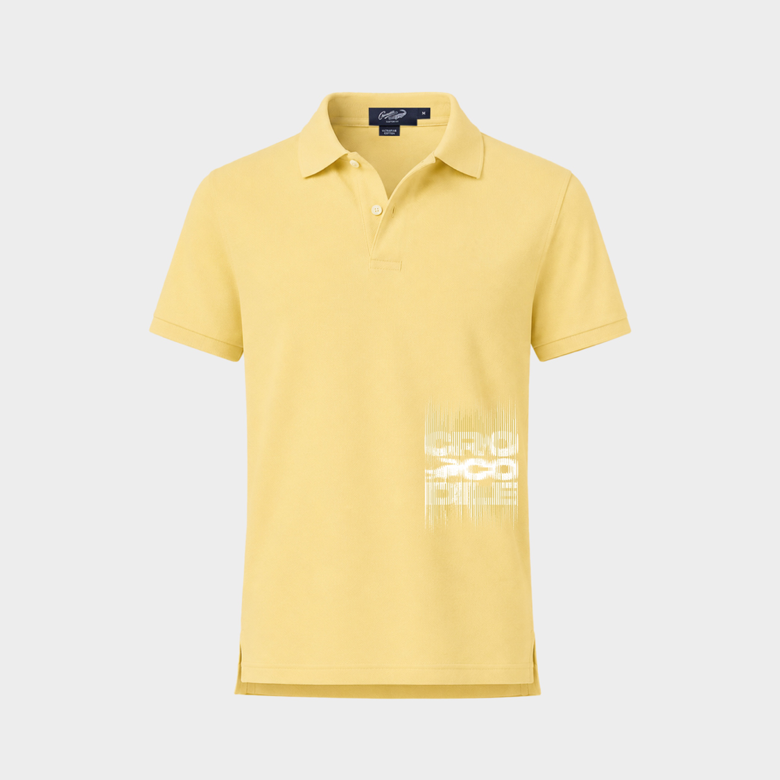 SUNLIGHT YELLOW CUSTOM FIT POLO SHIRT WITH EMBROIDERY
