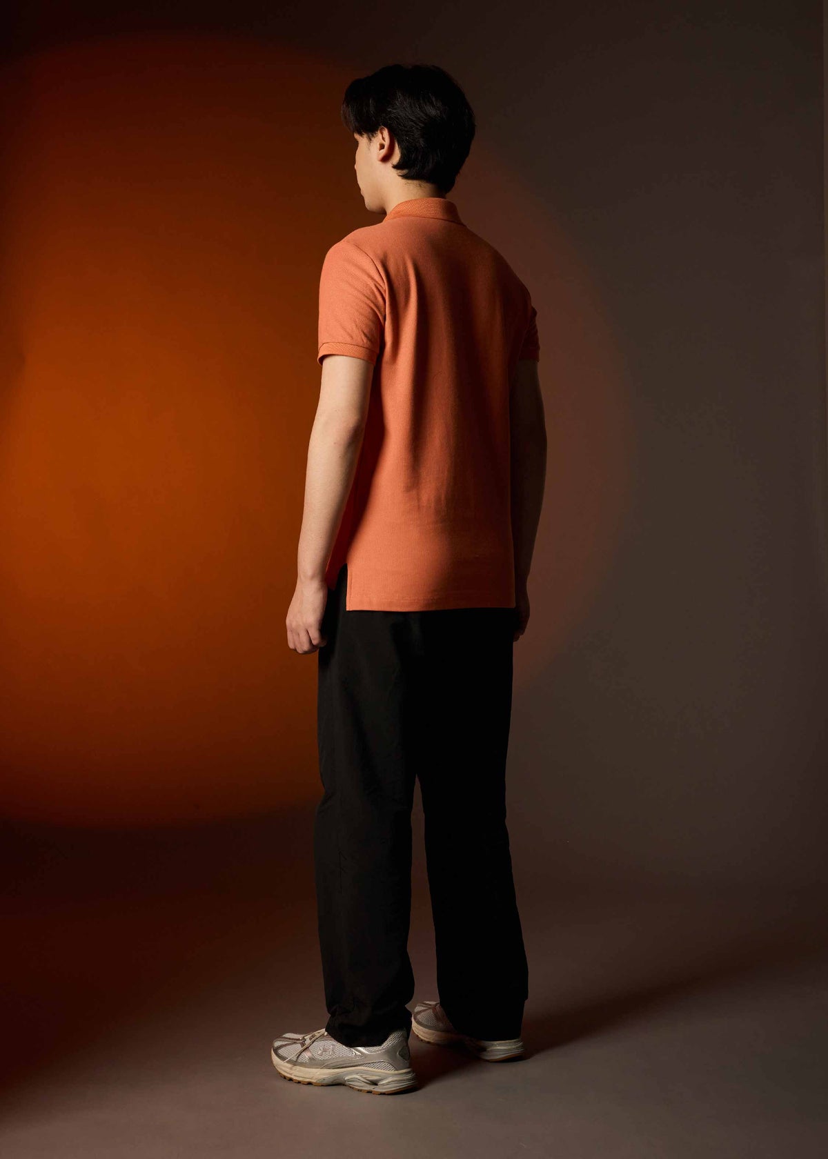BRANDIED MELON CUSTOM FIT POLO SHIRT WITH EMBROIDERY