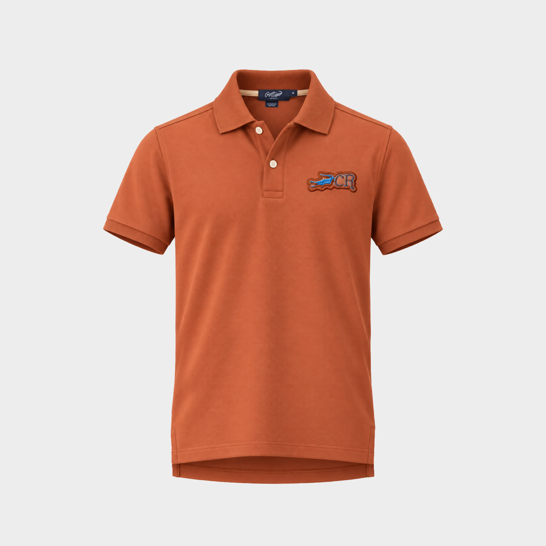 BRANDIED MELON CUSTOM FIT POLO SHIRT WITH EMBROIDERY