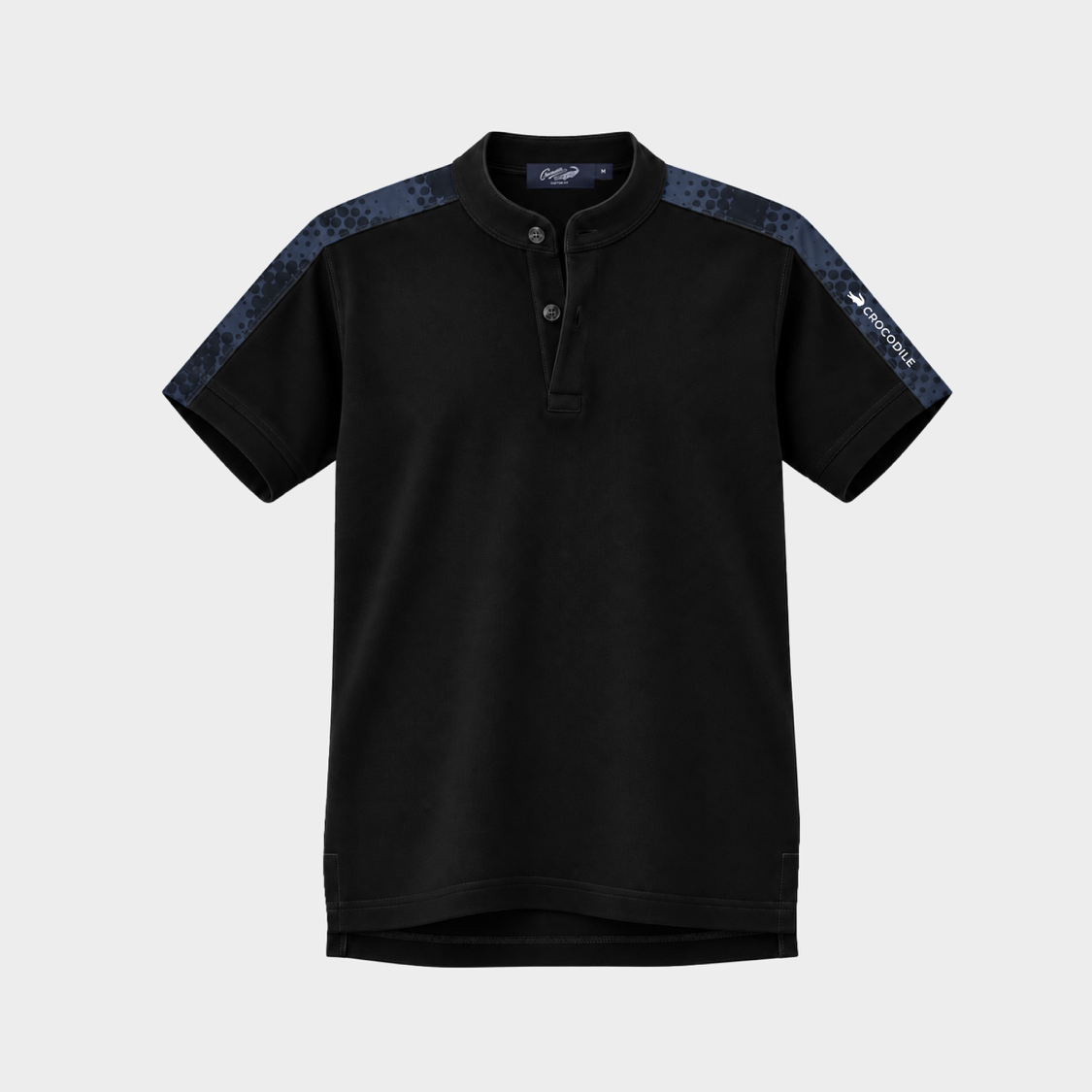 BLACK BOMBER COLLAR CUSTOM FIT POLO SHIRT