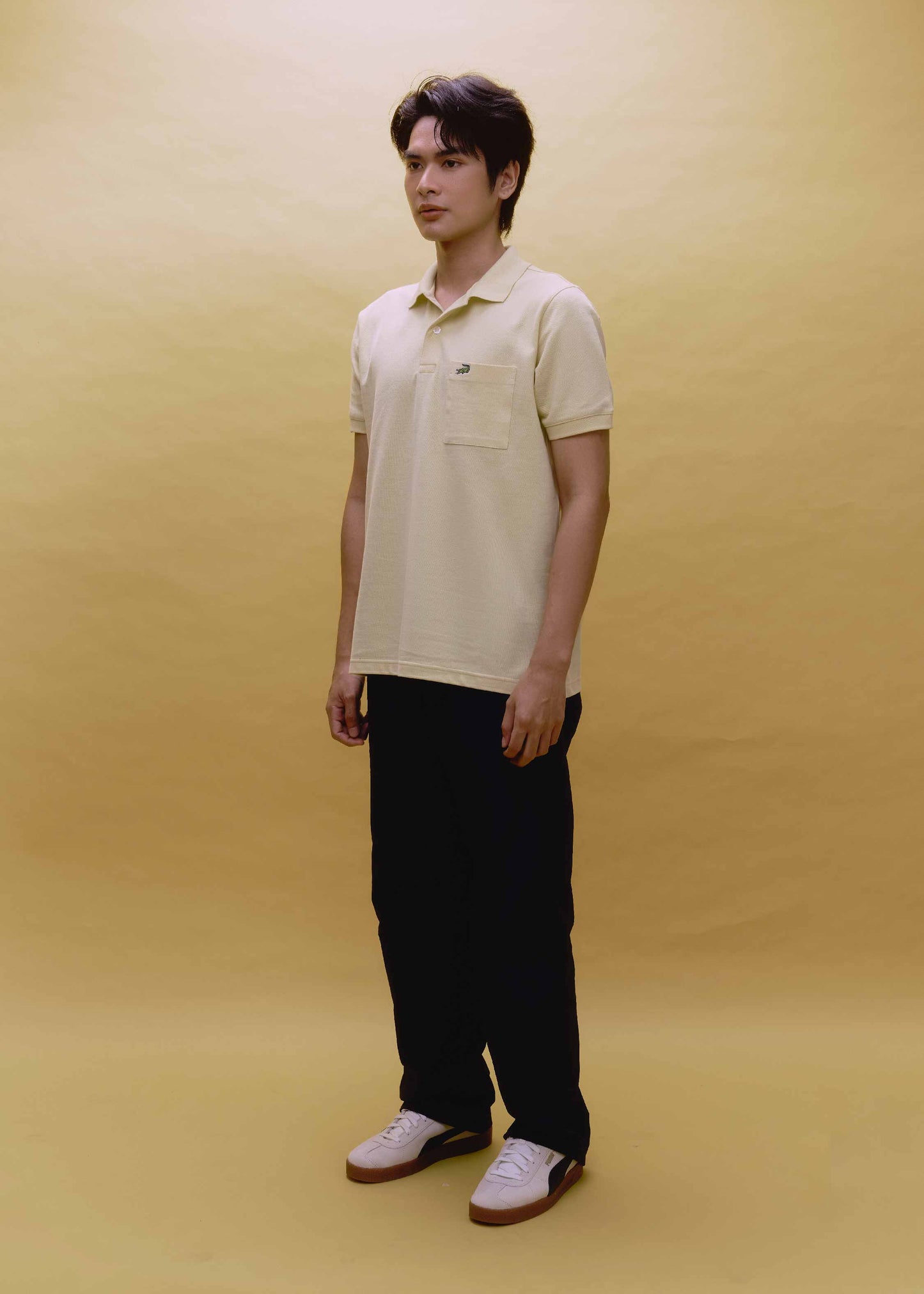 SUNLIGHT YELLOW REGULAR FIT POLO SHIRT WITH POCKET
