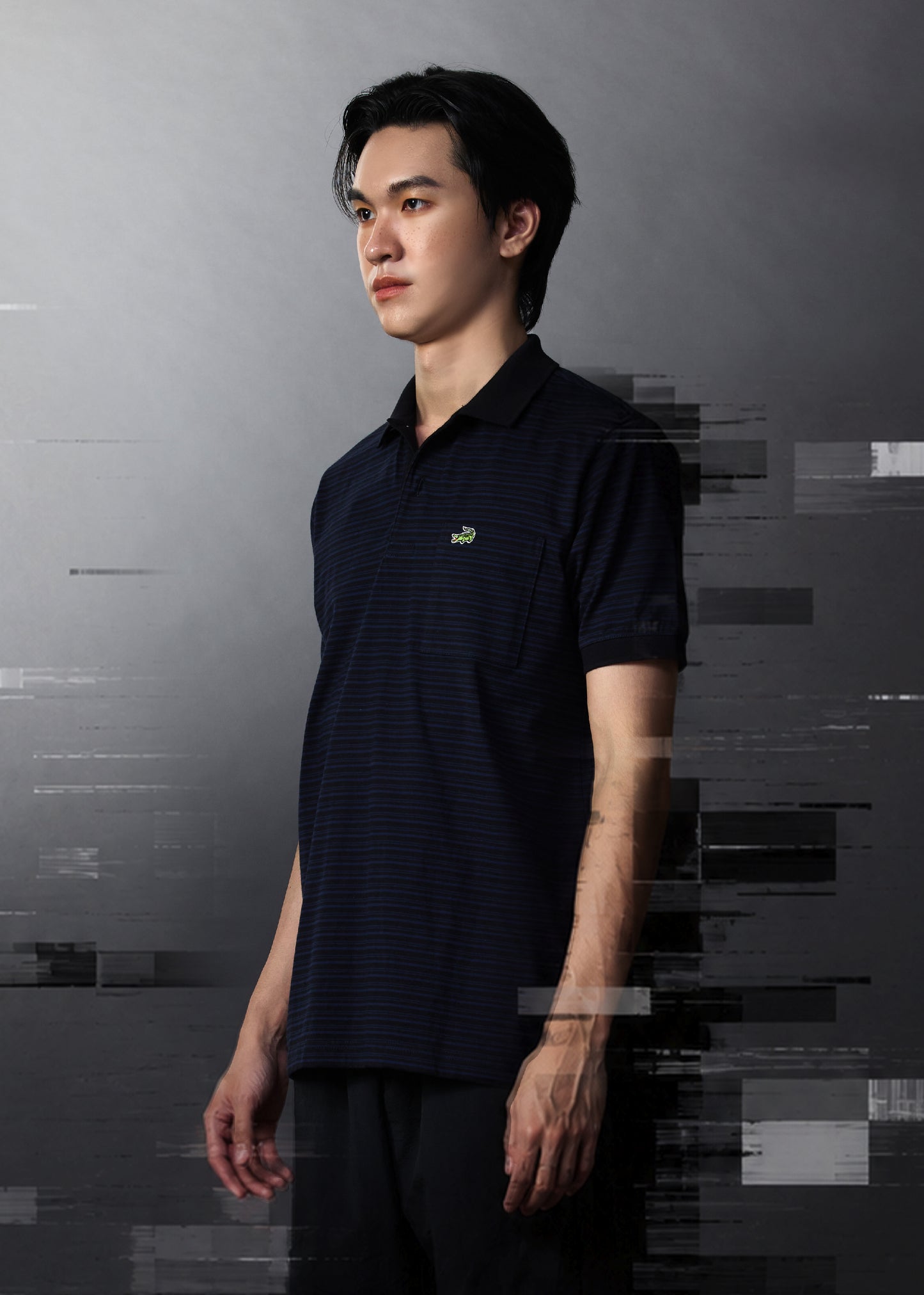 BLACK STRIPE REGULAR FIT POLO SHIRT
