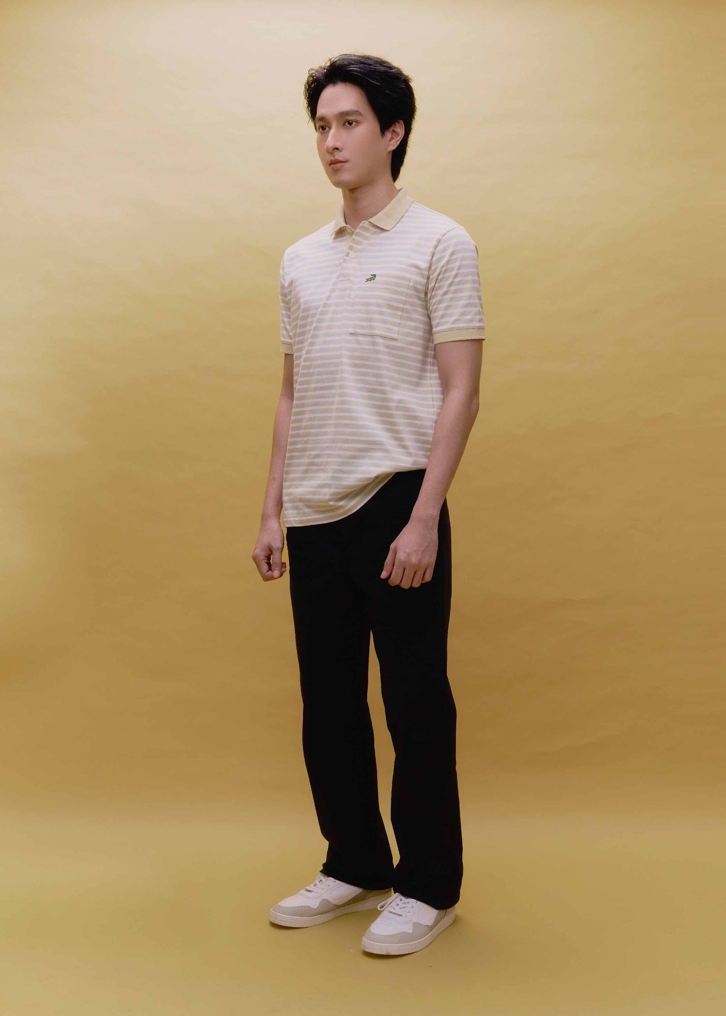 SUNLIGHT YELLOW STRIPE REGULAR FIT POLO SHIRT