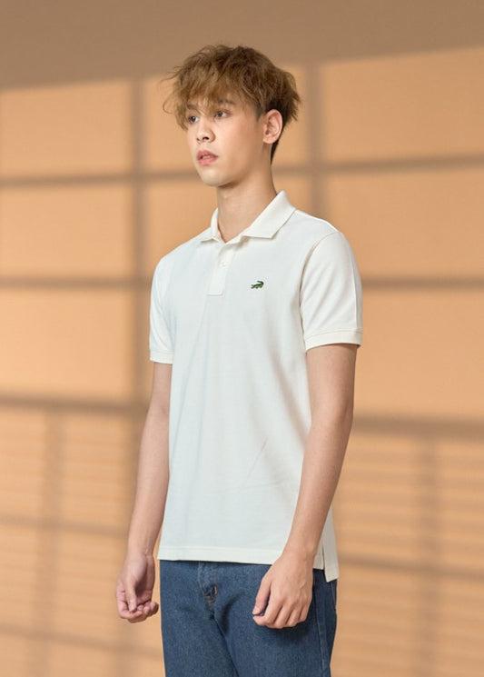 UNBLEACHED COTTON   SLIM FIT POLO SHIRT