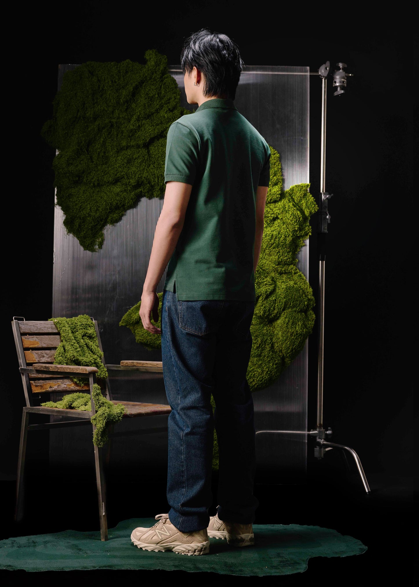 เสื้อโปโลสีเขียวเมจิคัลฟอเรสต์ทรงสลิมฟิต