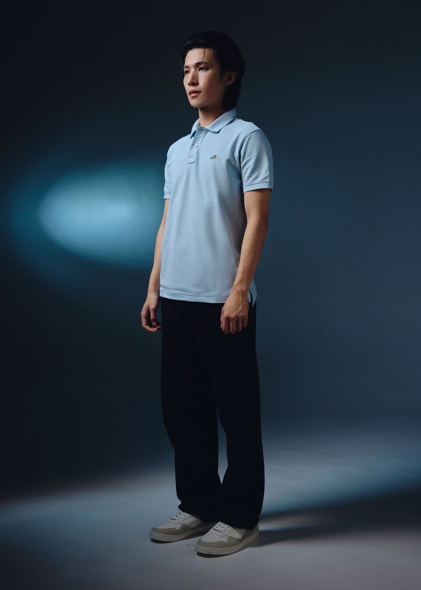 เสื้อโปโลสีสตาร์ไลท์บลูทรงสลิมฟิต