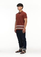 Load image into Gallery viewer, NUTSHELL BROWN STRIPE SLIM FIT POLO SHIRT
