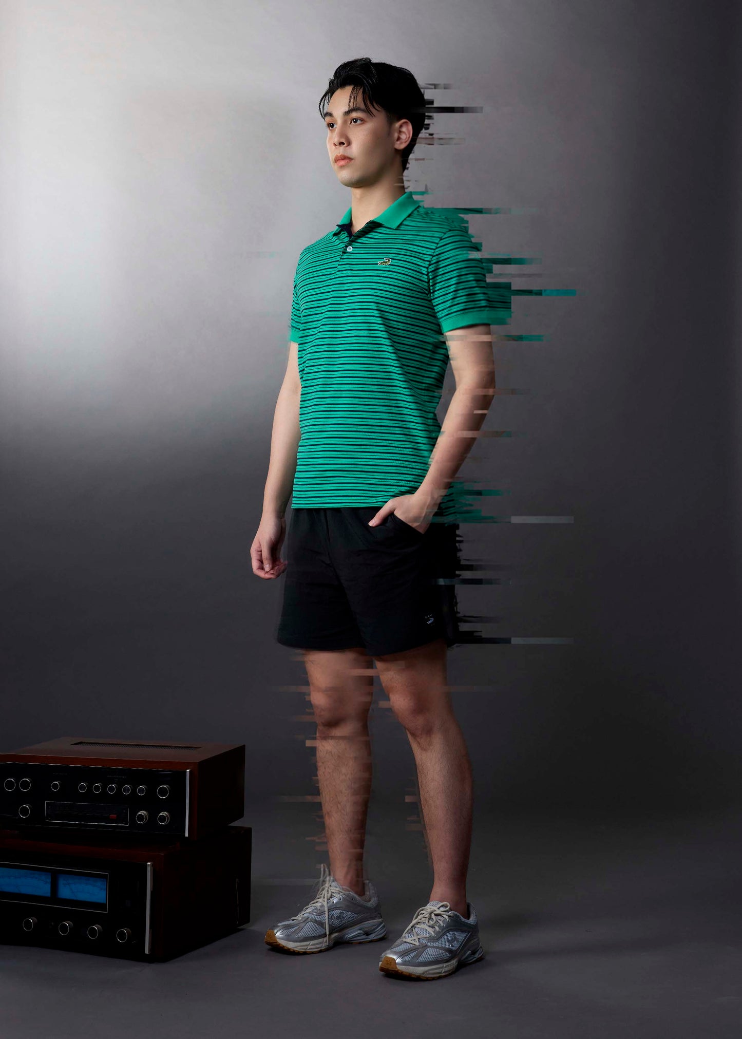 AQUATIC AWE STRIPE SLIM FIT POLO SHIRT