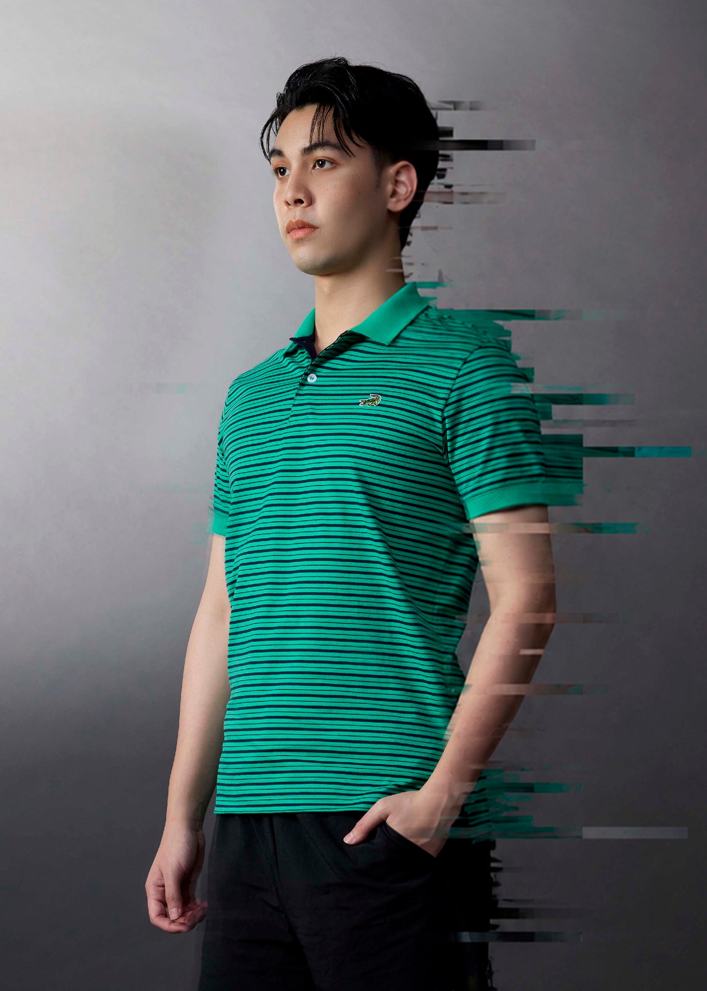 AQUATIC AWE STRIPE SLIM FIT POLO SHIRT