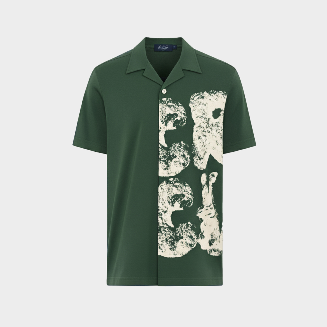 MAGICAL FOREST CUSTOM FIT CUBAN COLLAR SHIRT WITH  FABRIC PRINT