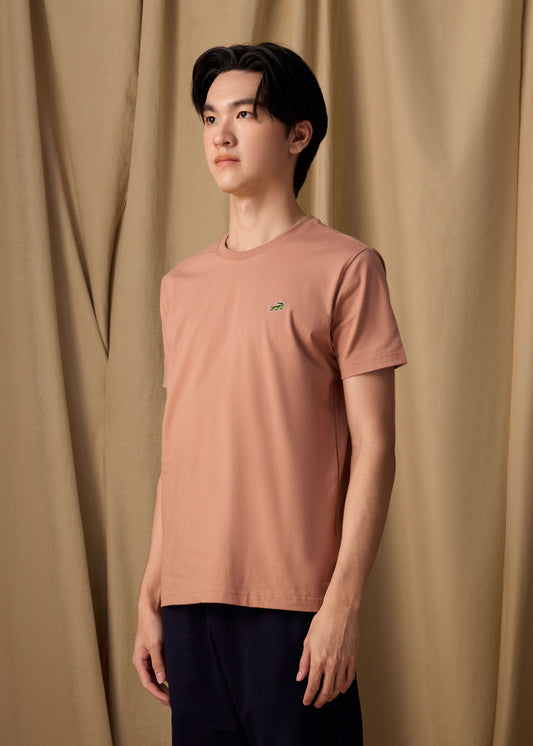 MOCHA MOUSSE BROWN CUSTOM FIT CREW NECK SHORT SLEEVE T-SHIRT