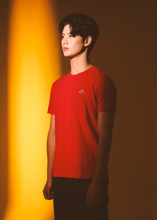 LAVA RED CUSTOM FIT CREW NECK SHORT SLEEVE T-SHIRT