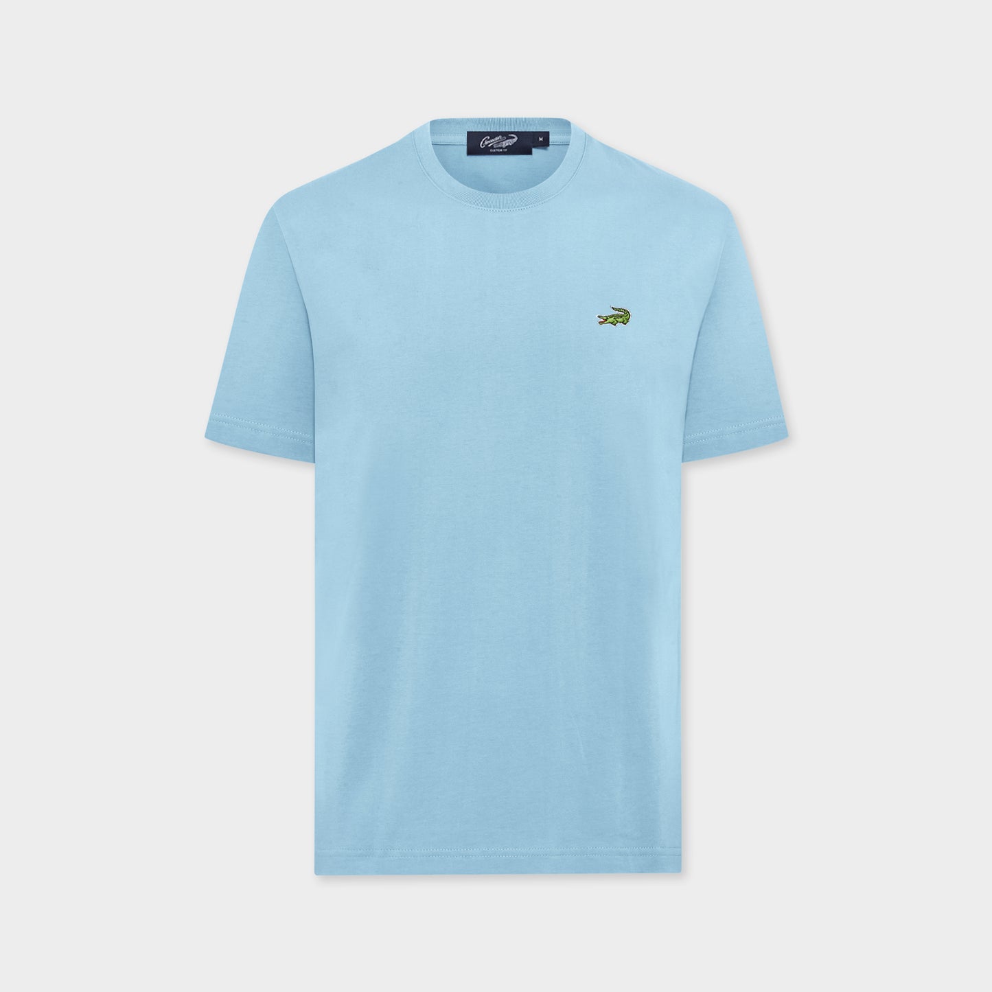 เสื้อยืดคอกลมสีสตาร์ไลท์บลูทรงคัสตอมฟิต