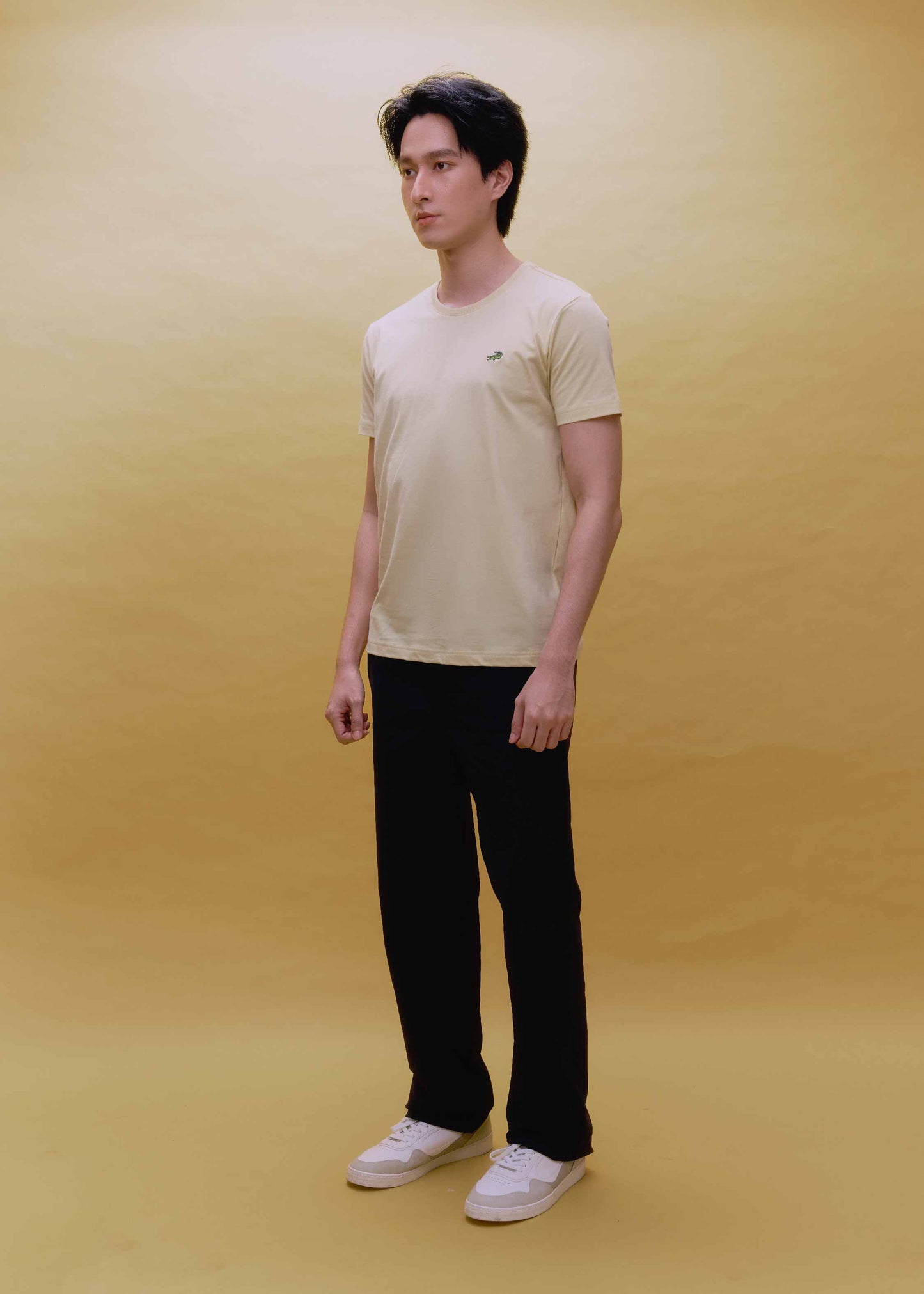SUNLIGHT YELLOW CUSTOM FIT CREW NECK SHORT SLEEVE T-SHIRT