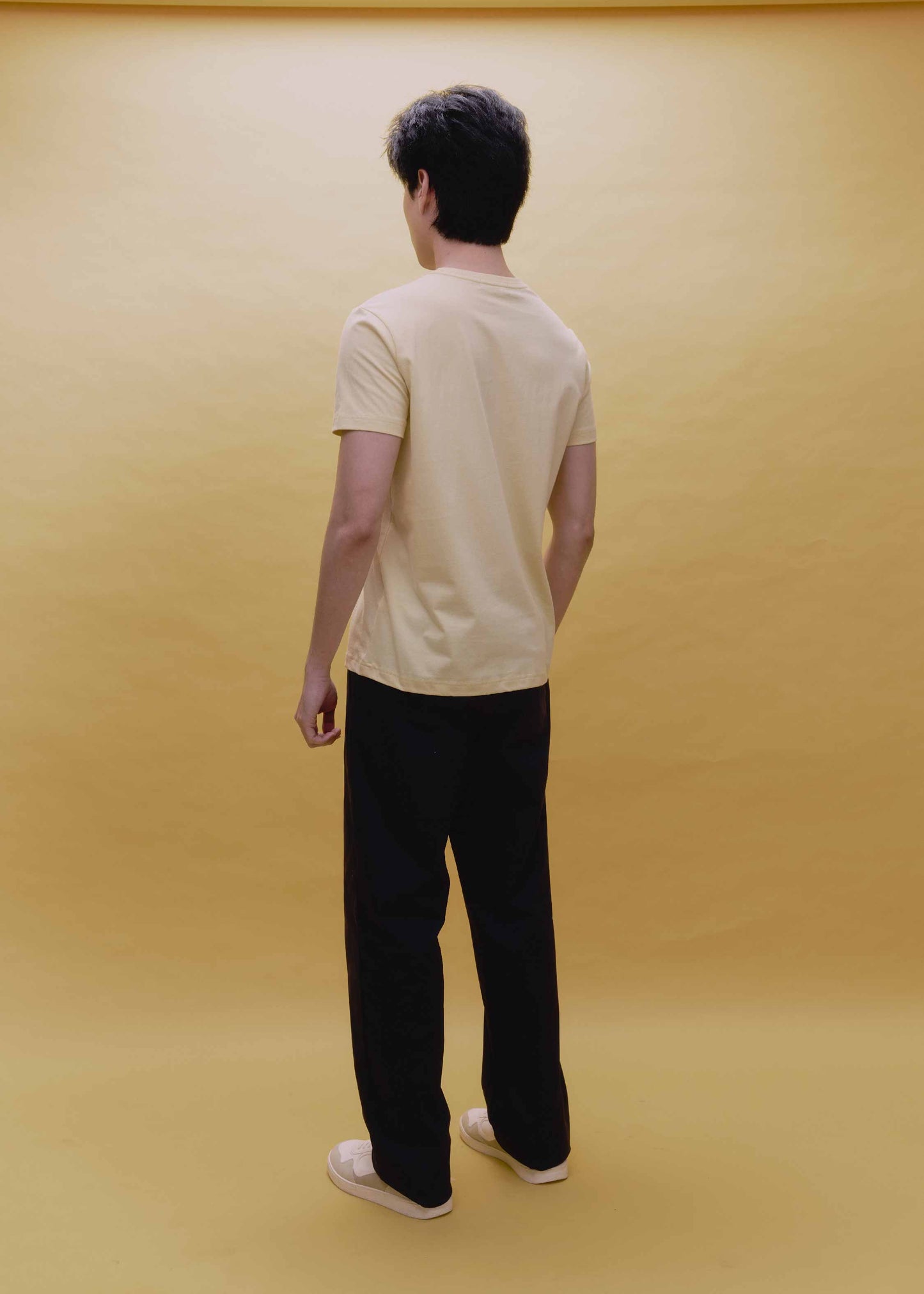 SUNLIGHT YELLOW CUSTOM FIT CREW NECK SHORT SLEEVE T-SHIRT