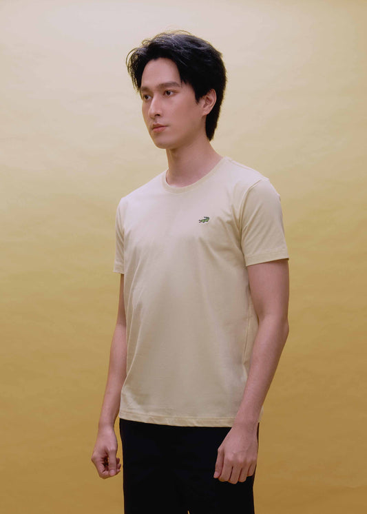 SUNLIGHT YELLOW CUSTOM FIT CREW NECK SHORT SLEEVE T-SHIRT
