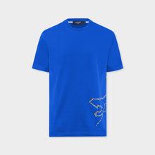 Load image into Gallery viewer, PERFORMANCE BLUE CUSTOM FIT CREW NECK T-SHIRT WITH GRAPHIC PRINT
