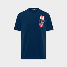 Load image into Gallery viewer, NAVY CUSTOM FIT CREW NECK T-SHIRT WITH GRAPHIC PRINT

