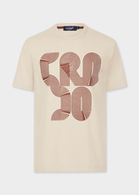 Load image into Gallery viewer, BEIGE CUSTOM FIT CREW NECK T-SHIRT WITH NUTSHELL BROWN GRAPHIC PRINT
