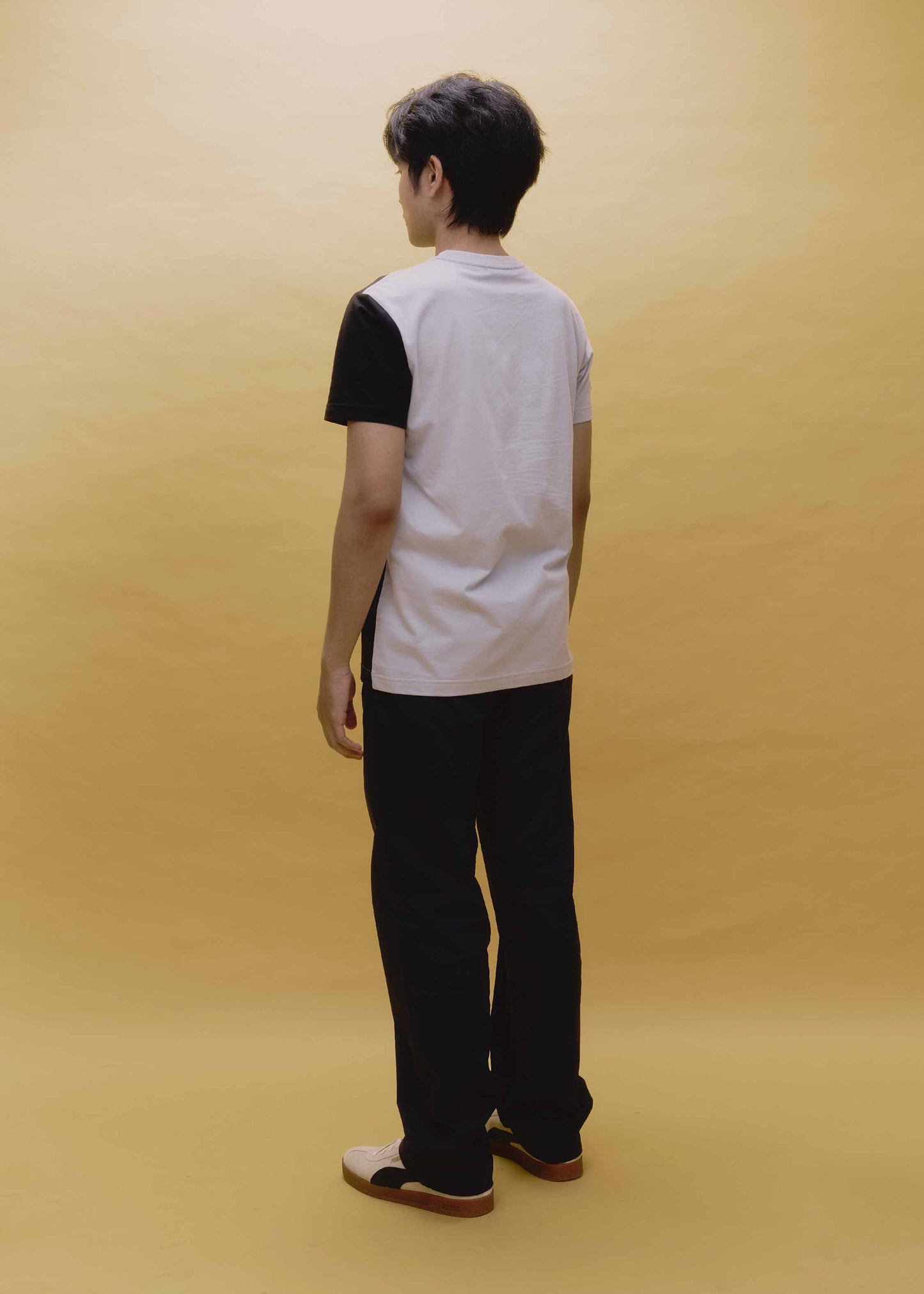 COLOUR BLOCK CUSTOM FIT CREW NECK SHORT SLEEVE T-SHIRT WITH EMBROIDERY