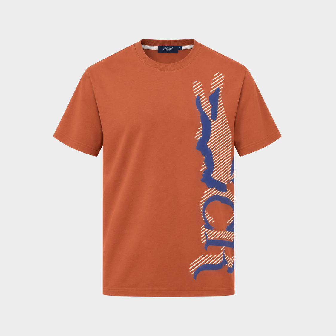 BRANDIED MELON CUSTOM FIT CREW NECK SHORT SLEEVE T-SHIRT WITH GRAPHIC PRINT