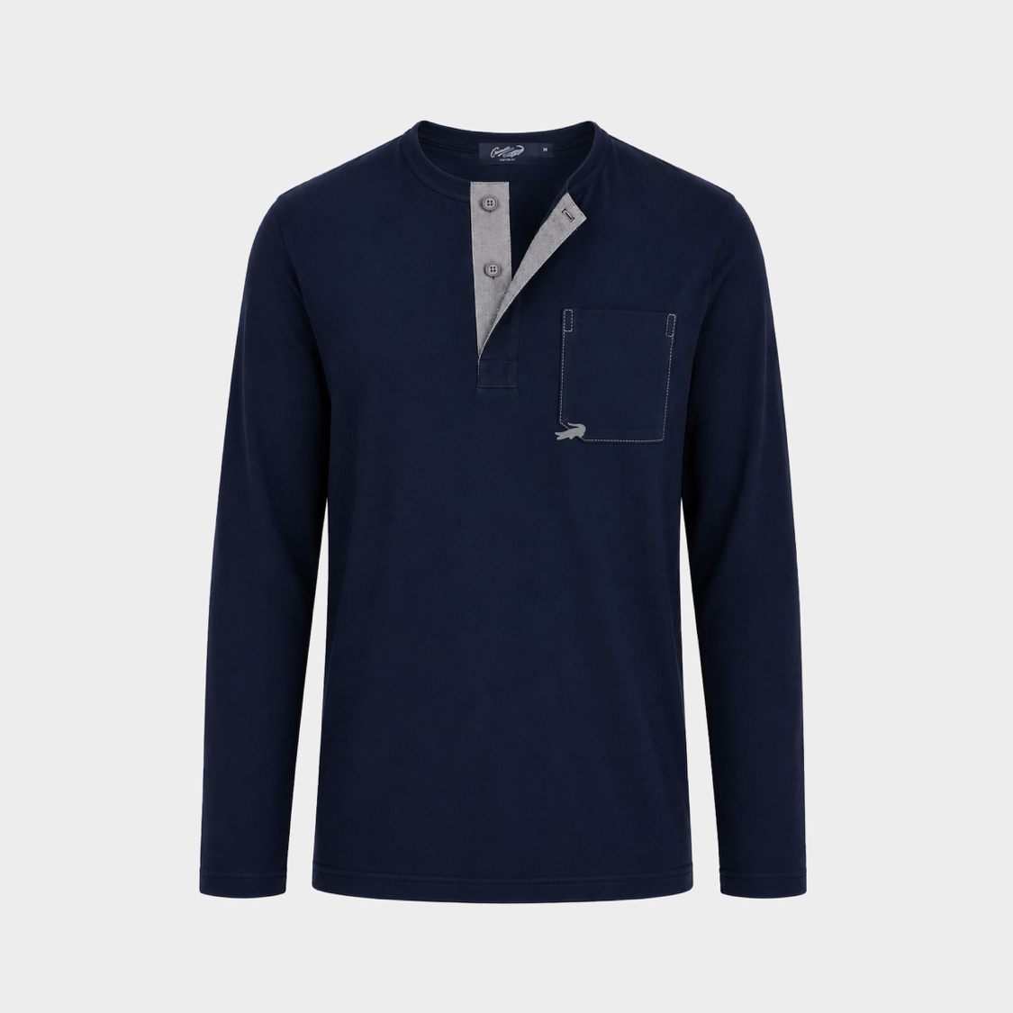 NAVY CUSTOM FIT CREW NECK LONG SLEEVE T-SHIRT