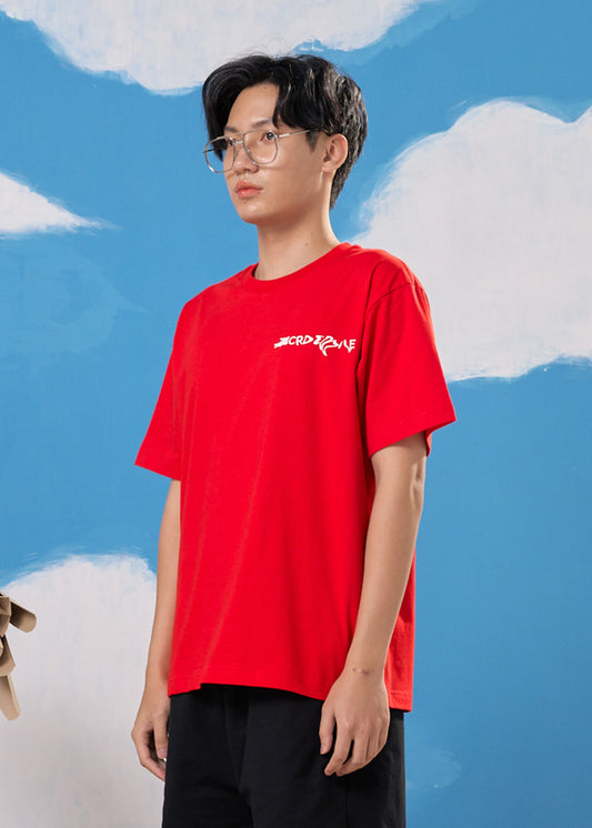 CHERRY TOMATO OVERSIZED FIT CREW NECK SHORT SLEEVE T-SHIRT WITH GRAPHIC PRINT